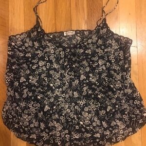 Black and White Ruched Sleeveless Camisole